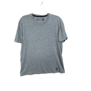 Psycho Bunny Mens Gray large Short Sleeve Crew Neck T-Shirt Logo‎ Casual Top